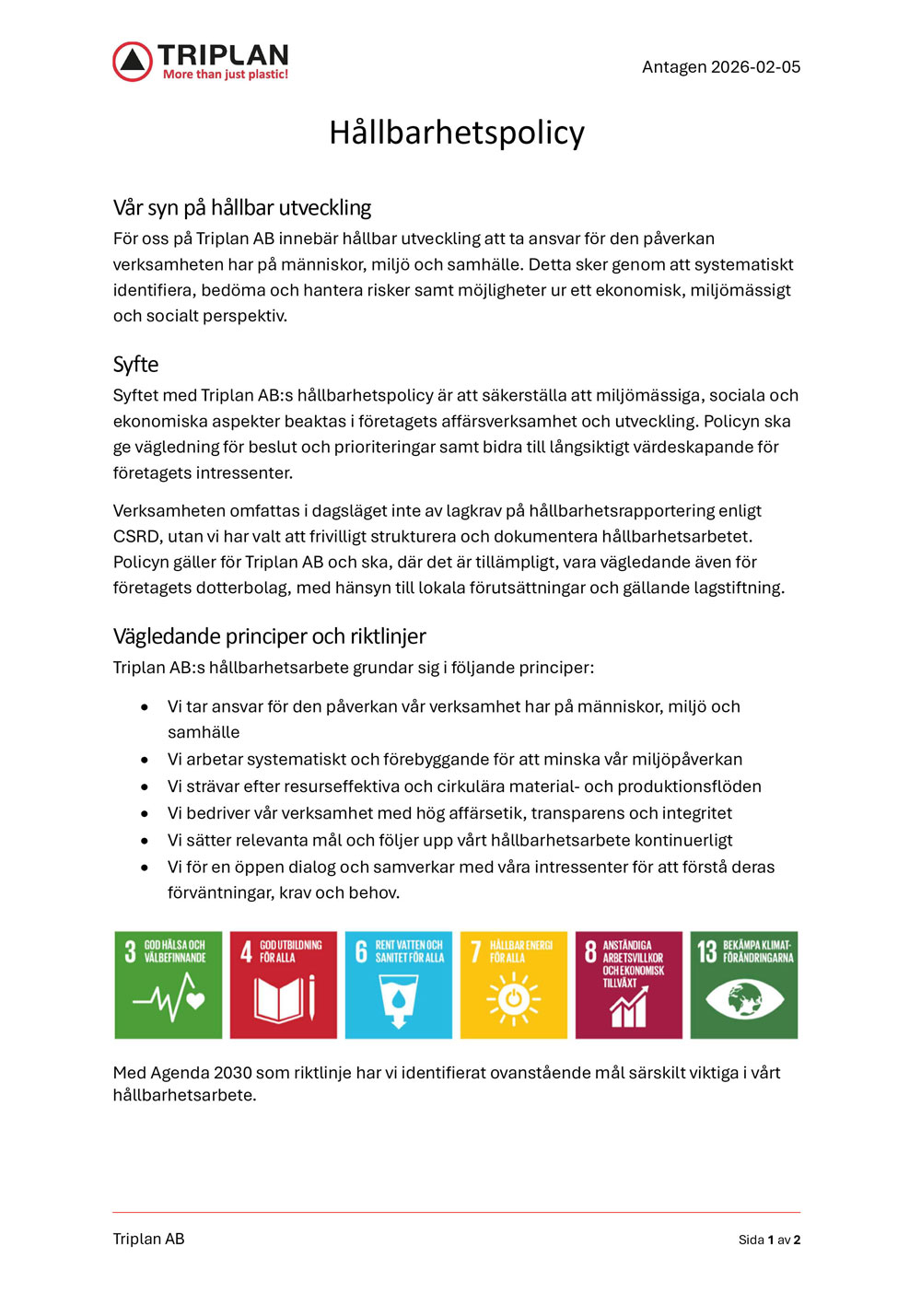 Triplan-hallbarhetspolicy-link